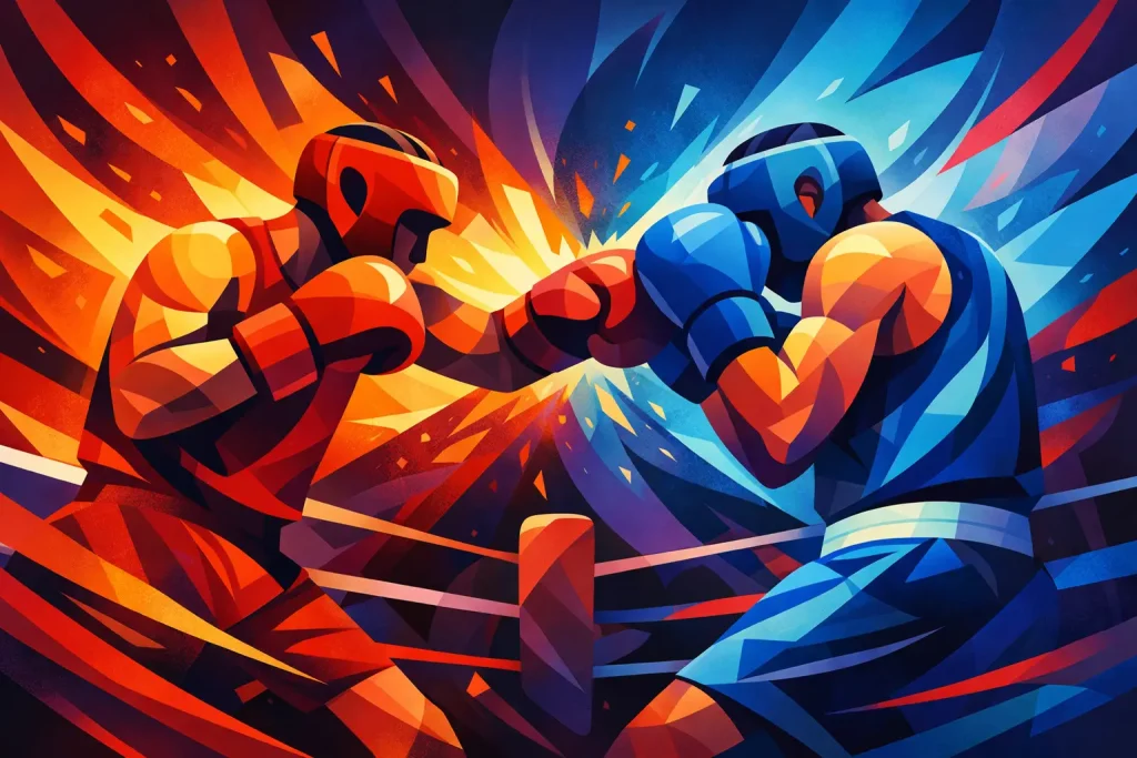 Entrenamiento de boxeo amateur para competir